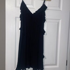 H&M Elegant Black Ruffled Mini Dress